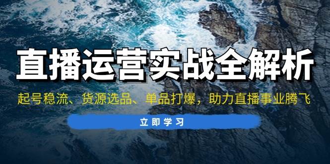 (13294期)直播运营实战全解析:起号稳流、货源选品、单品打爆,助力直播事业腾飞-777网创网