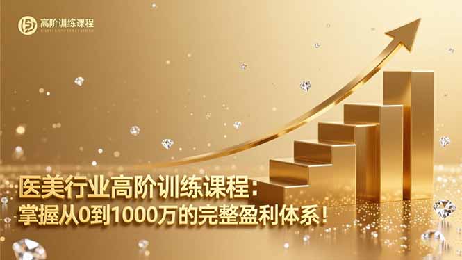 医美行业高阶训练课程：掌握从0到1000万的完整盈利体系！-777网创网