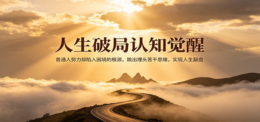 人生破局认知觉醒，普通人努力却陷入困境的根源，跳出埋头苦干思维，实现人生翻盘-777网创网