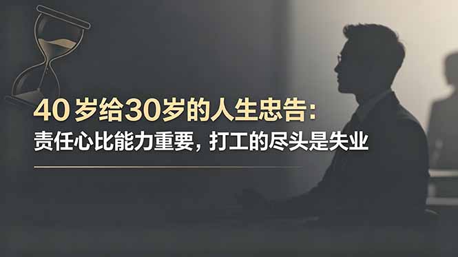 付费文章:40岁给30岁的人生忠告:责任心比能力重要,打工的尽头是失业-777网创网