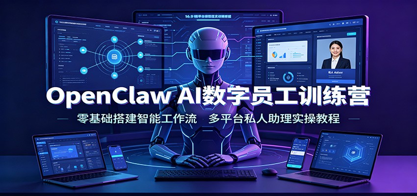OpenClaw AI数字员工训练营：零基础搭建智能工作流，多平台私人助理实操教程-777网创网