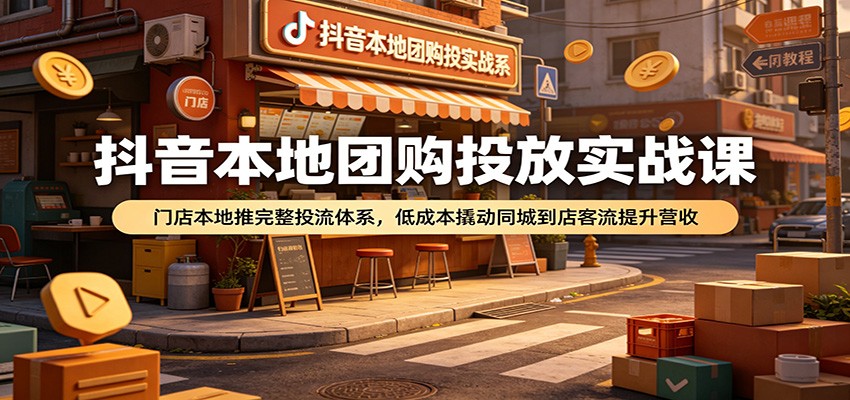 抖音本地团购投放实战课：门店本地推完整投流体系，低成本撬动同城到店客流提升营收-777网创网