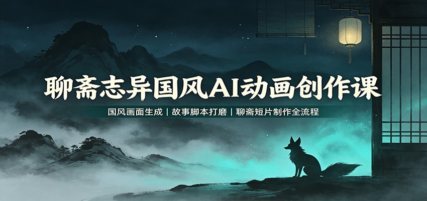 聊斋志异国风AI动画创作课：国风画面生成，故事脚本打磨，聊斋短片制作全流程-777网创网