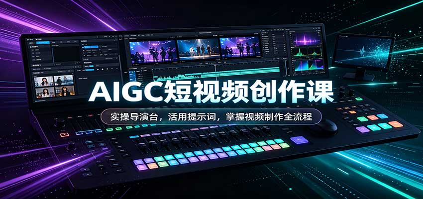 AIGC短视频创作课：实操导演台，活用提示词，掌握视频制作全流程-777网创网