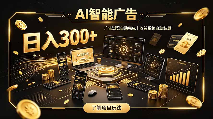 自研 AI 系统｜轻资产起步｜长期稳定收益｜宝妈 上班族轻轻松松日入300+-777网创网