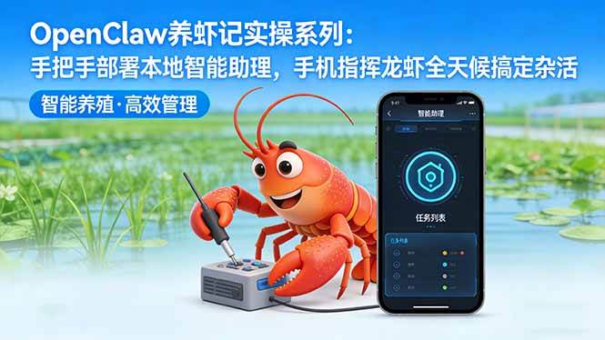 (17790期)OpenClaw养虾记实操系列:手把手部署本地智能助理,手机指挥龙虾全天候搞定杂活 (17790期)OpenClaw养虾记实操系列:手把手部署本地智能助理,手机指挥龙虾全天候搞定杂活