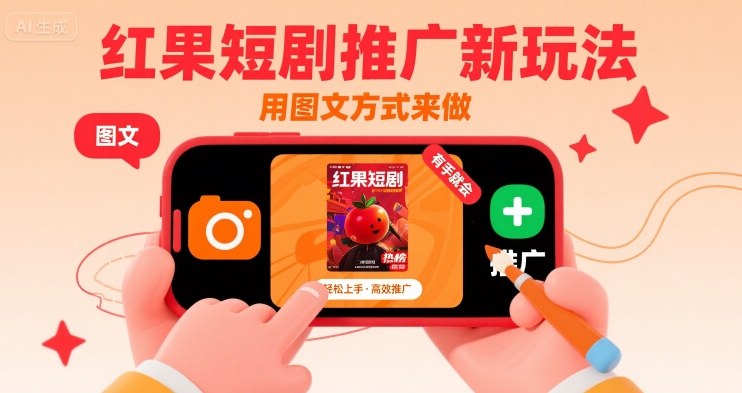 红果短剧推广新玩法，用图文方式来做，有手就会-777网创网