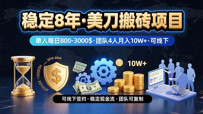 图片[1]-（15632期）稳定8年的美刀搬砖项目，单人每日收益800—3000.团队4人月入10W+.可线下-777网创网