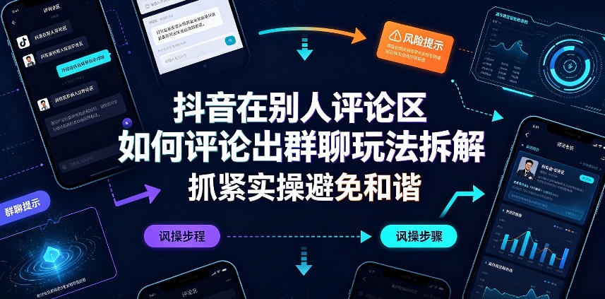 抖音在别人评论区如何评论出群聊玩法拆解，抓紧实操避免和谐-777网创网