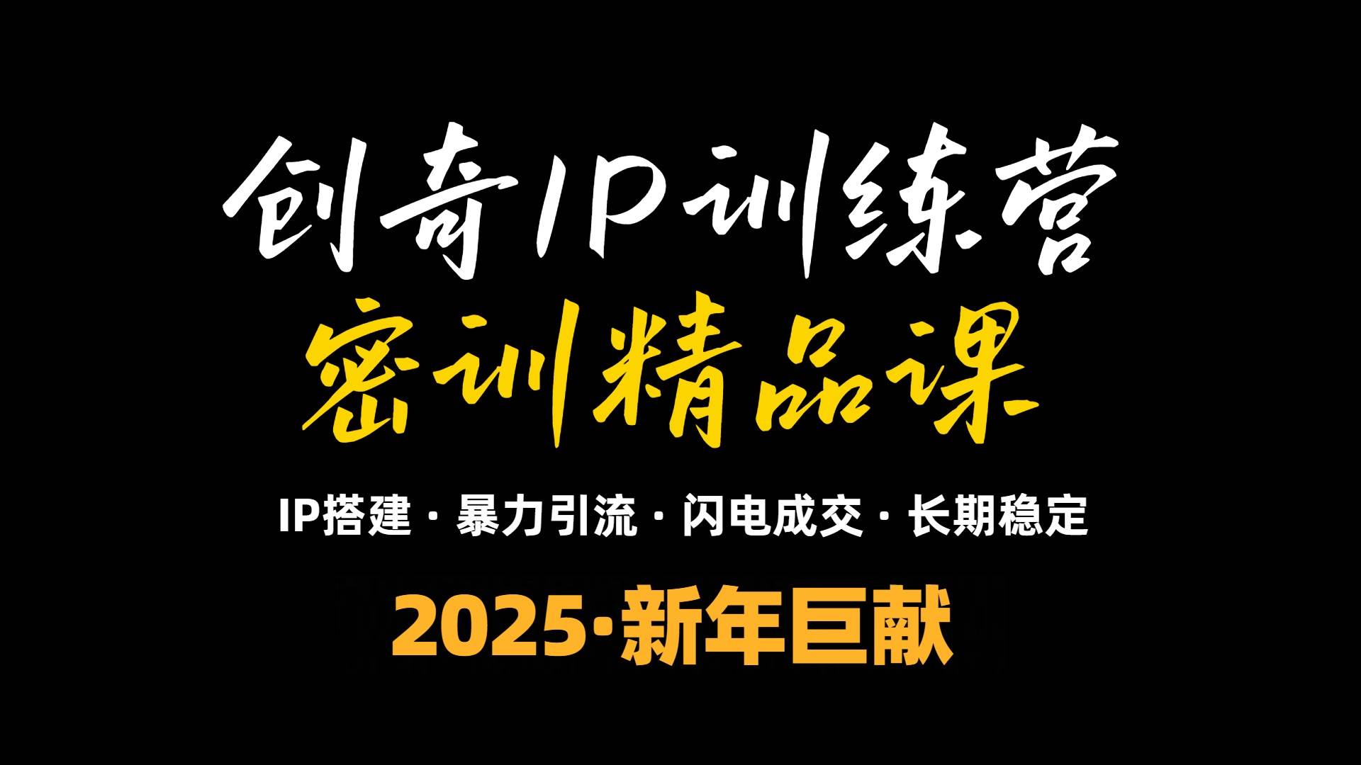 （13898期）2025年“知识付费IP训练营”小白避坑年赚百万，暴力引流，闪电成交-777网创网