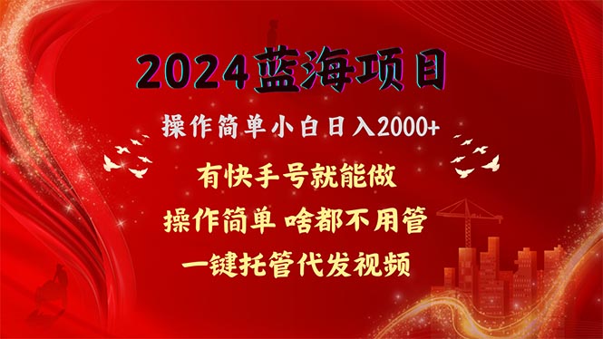 （10693期）2024蓝海项目，网盘拉新，操作简单小白日入2000+，一键托管代发视频，…-777网创网