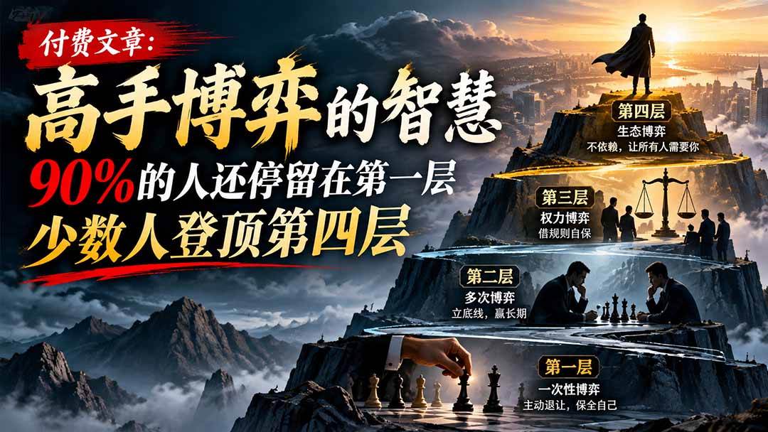 (20628期)【无水印】付费文章:高手博弈的智慧,90%的人还停留在第一层,少数人登顶第四层-777网创网