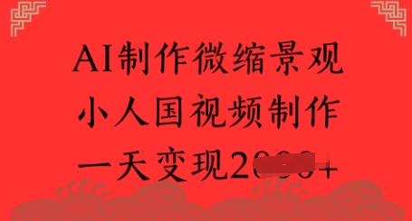 AI制作微缩景观 小人国视频制作 一天变现多张