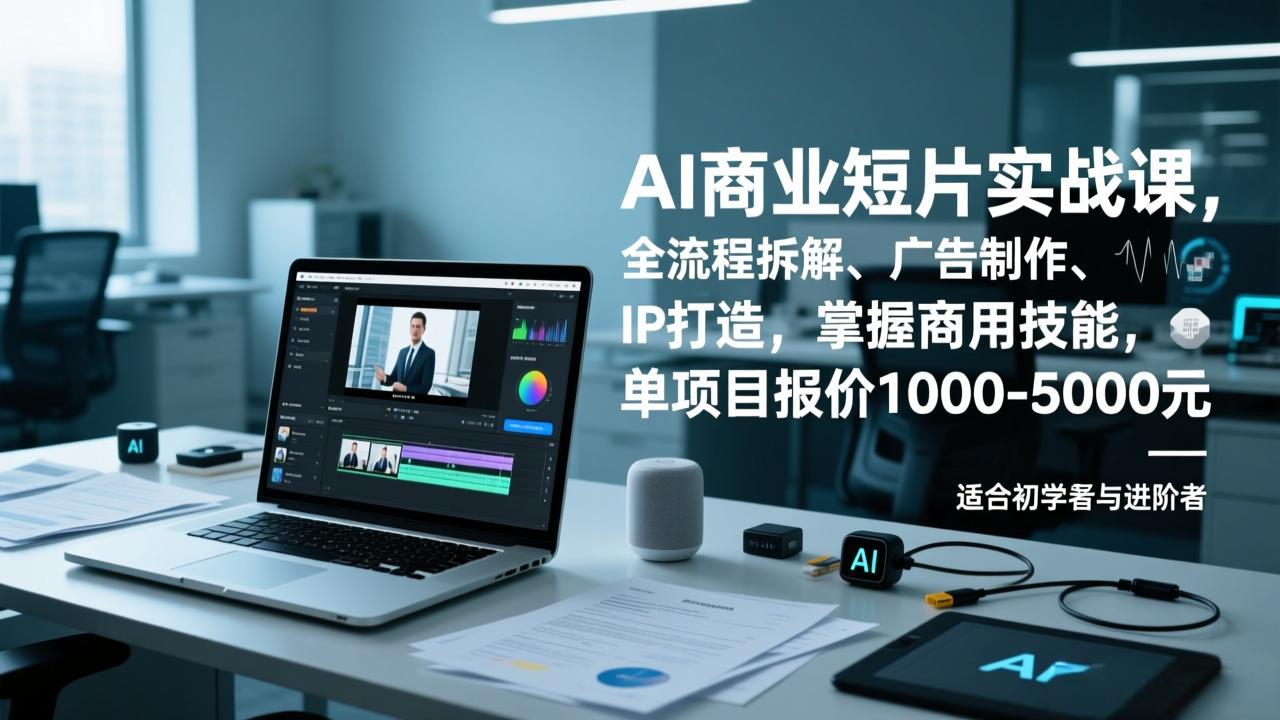 AI商业短片实战课，全流程拆解、广告制作、IP打造，掌握商用技能，单项目报价1000-5000元-777网创网
