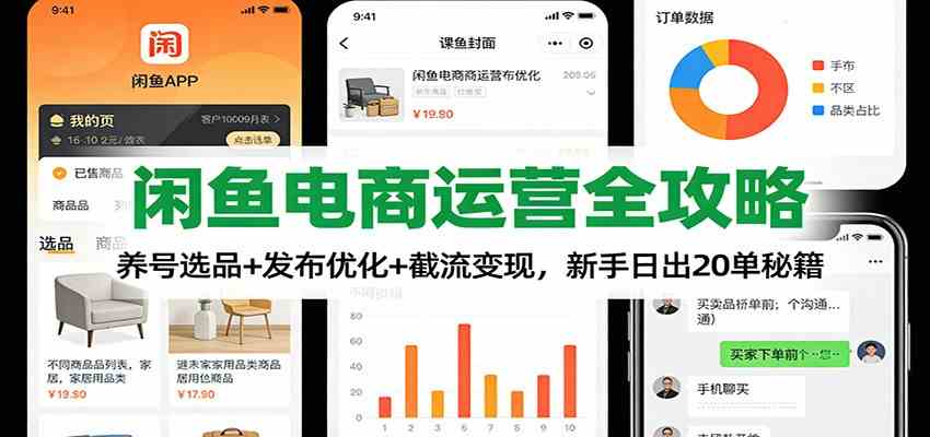 闲鱼电商运营全攻略：养号选品+发布优化+截流变现，新手日出20单秘籍-777网创网