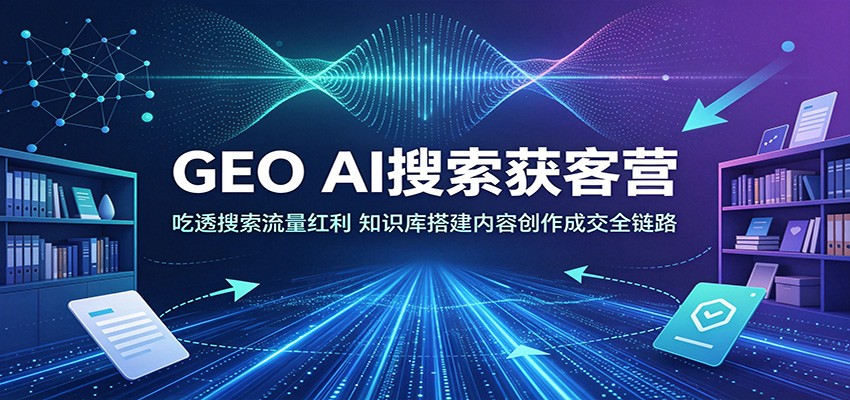 GEO AI搜索获客营：吃透搜索流量红利，知识库搭建内容创作成交全链路-777网创网