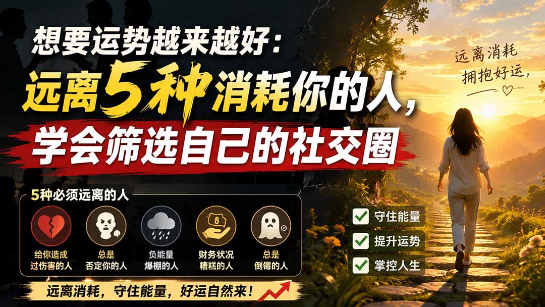 付费文章:想要运势越来越好:远离5种消耗你的人,学会筛选自己的社交圈-777网创网