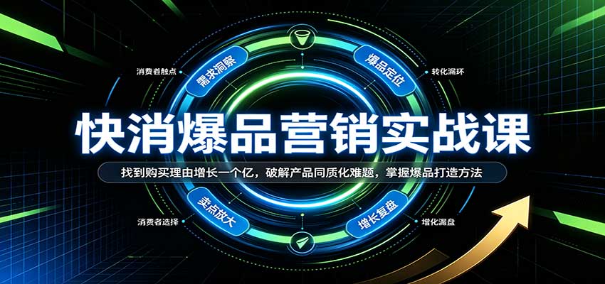 快消爆品营销实战课:找到购买理由增长一个亿,破解产品同质化难题,掌握爆品打造方法-777网创网