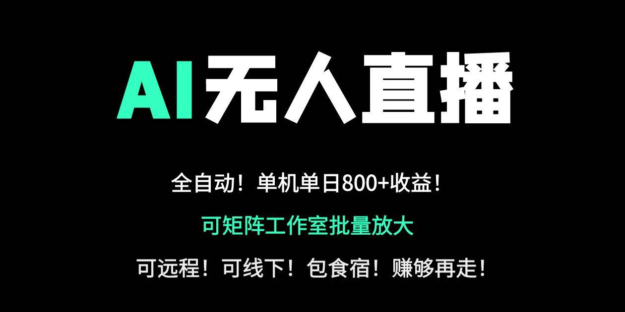 (14179期)24小时自动带货!AI无人直播副业日赚800+,轻资产创业首选-777网创网