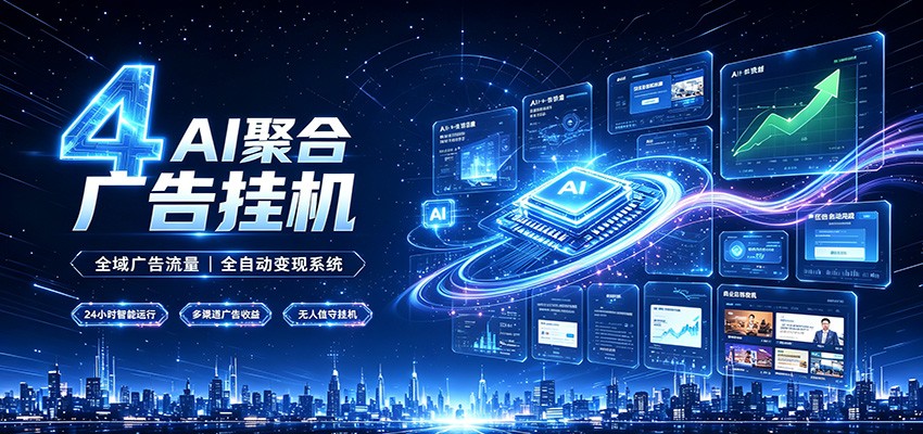 全域广告流量聚合，AI无人挂机稳赚佣金，打造长期稳定被动收入副业-777网创网
