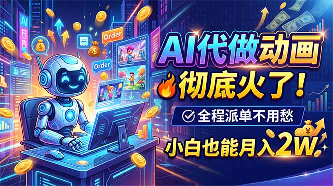 AI代做动画，彻底火了！全程派单不用愁，小白也能月入2W-777网创网