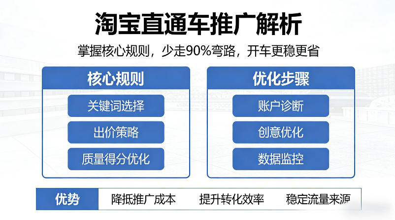 淘宝直通车推广解析,掌握核心规则,少走90%弯路,开车更稳更省-777网创网