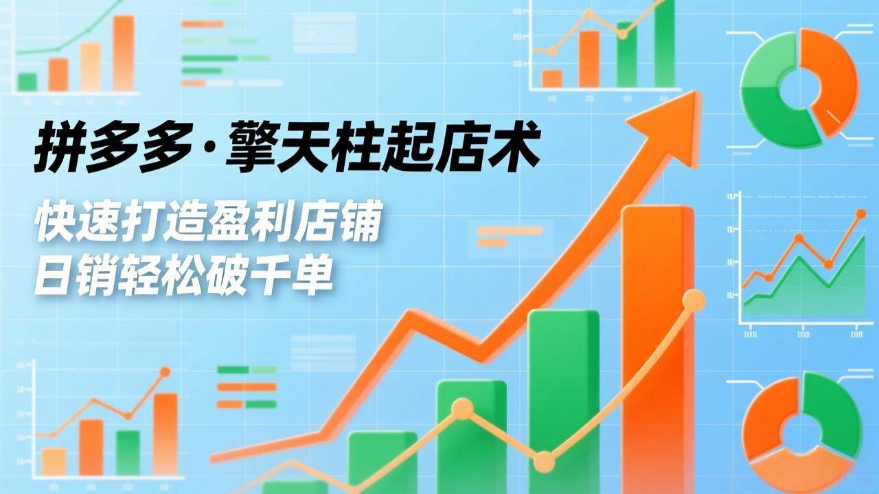（17715期）拼多多·擎天柱起店术3.0(更新)，爆流布局、利润起飞、不断流，快速打造盈利店铺，日销破千单-777网创网