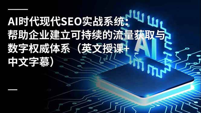 （16760期）AI时代现代SEO实战系统：帮助企业建立可持续的流量获取与数字权威体系（英文授课+中文字幕）-777网创网