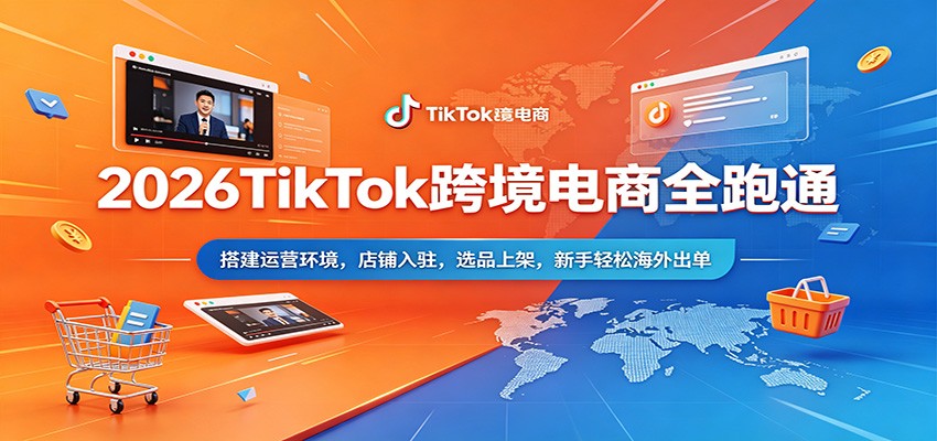 2026TikTok跨境电商全跑通：搭建运营环境，店铺入驻，选品上架，新手轻松海外出单-777网创网