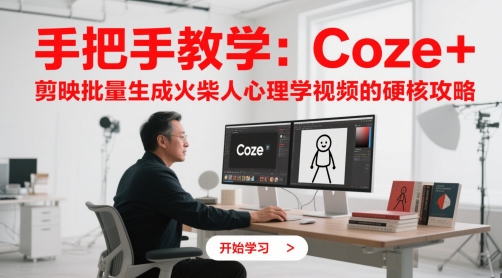 手把手教学:Coze + 剪映批量生成火柴人心理学视频的硬核攻略-777网创网