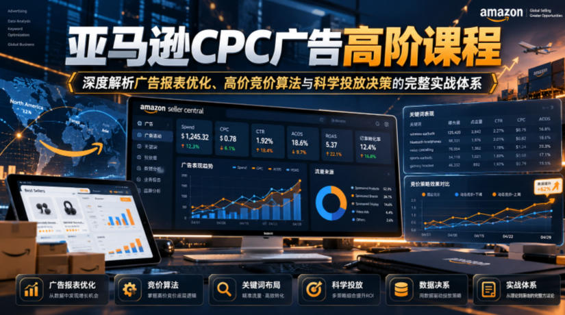 亚马逊CPC广告高阶课程,深度解析广告报表优化、高价竞价算法与科学投放决策的完整实战体系-777网创网