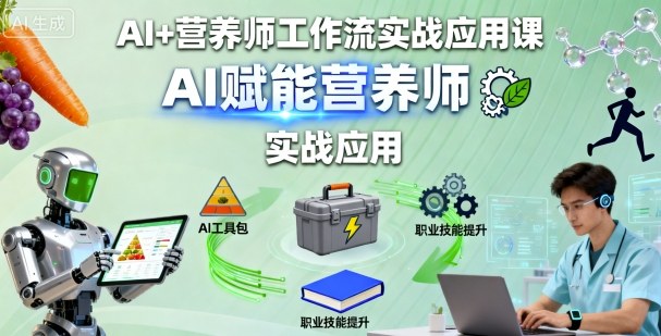 AI+营养师工作流实战应用课,AI赋能营养师-777网创网