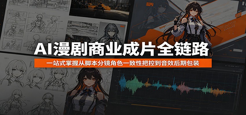 AI漫剧商业成片全链路：一站式掌握从脚本分镜角色一致性把控到音效后期包装-777网创网