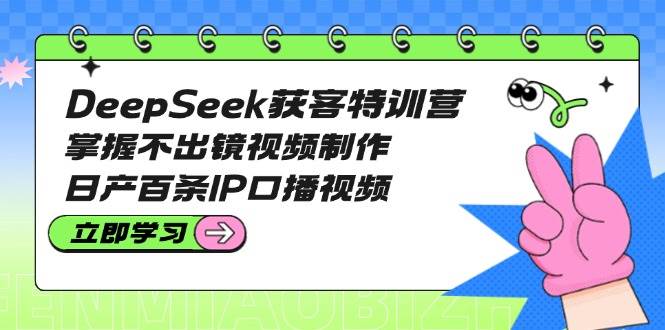 (14544期)DeepSeek获客特训营:掌握不出镜视频制作,日产百条IP口播视频-777网创网