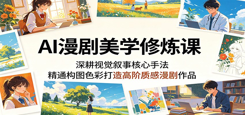 AI漫剧美学修炼课：深耕视觉叙事核心手法，精通构图色彩打造高阶质感漫剧作品-777网创网