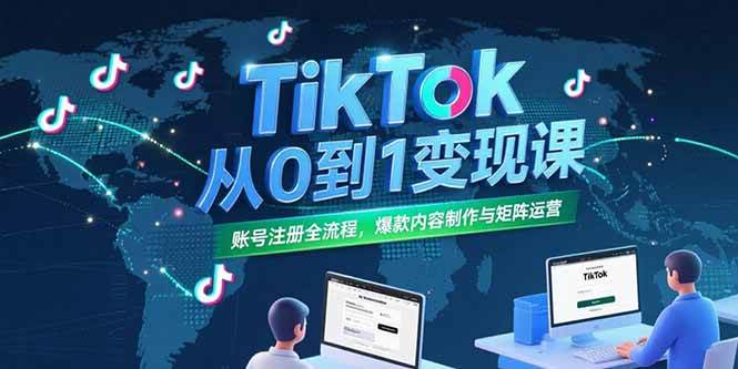 （15346期）TikTok从0到1变现课，账号注册全流程，爆款内容制作与矩阵运营-777网创网