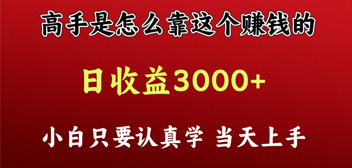 看高手是怎么赚钱的,一天收益至少3000+以上,小白当天上手-777网创网