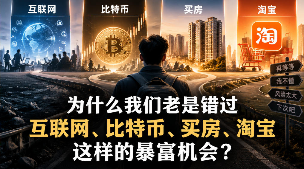 某社群付费文章:为什么我们老是错过互联网、比特币、买房、淘宝这样的暴富机会?-777网创网
