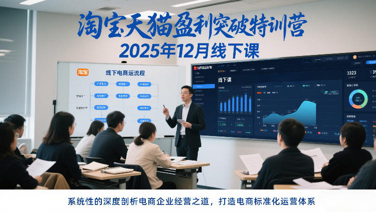 淘宝天猫盈利突破特训营25年12月线下课，系统性的深度剖析电商企业经营之道，打造电商标准化运营体系-777网创网