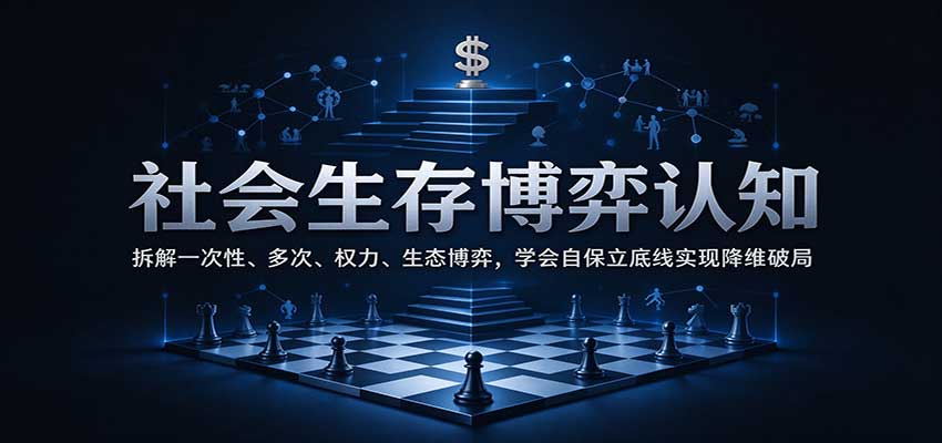 社会生存博弈认知:拆解一次性、多次、权力、生态博弈,学会自保立底线实现降维破局-777网创网