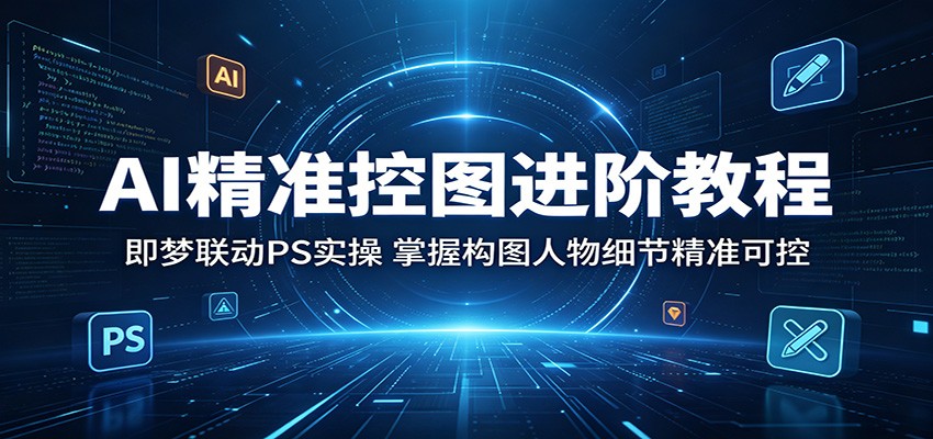 AI精准控图进阶教程：即梦联动PS实操，掌握构图人物细节精准可控-777网创网