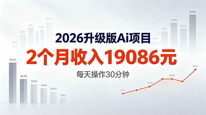 （18443期）2026升级版Ai任务，2个月收入19086元，熟练后每天操作30分钟！-777网创网
