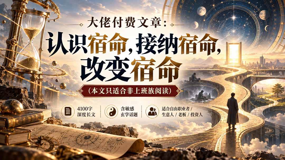 （20673期）【无水印】大佬付费文章：认识宿命，接纳宿命，改变宿命（本文只适合非上班族阅读）-777网创网