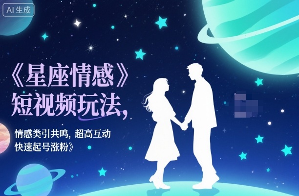 星座情感短视频玩法,情感类引共鸣,超高互动,快速起号涨粉-777网创网