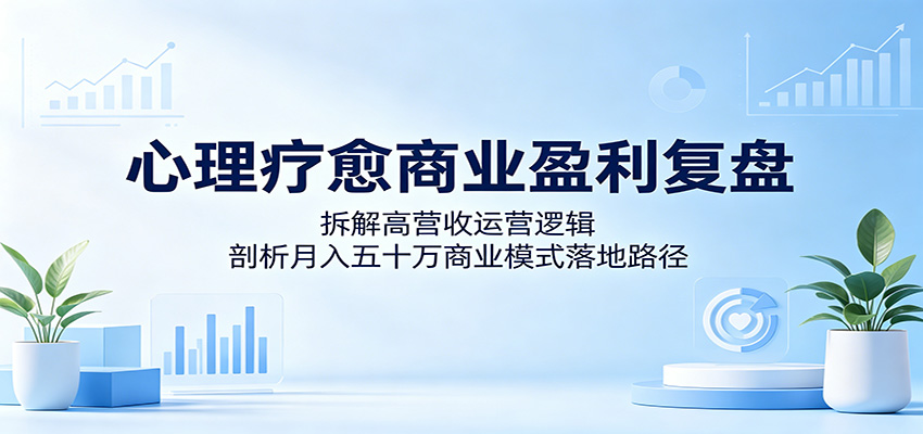 心理疗愈商业盈利复盘：拆解高营收运营逻辑，剖析月入五十万商业模式落地路径-777网创网