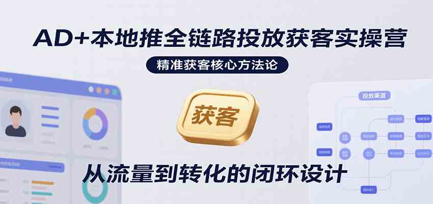 AD+本地推全链路投放获客实操营，快速掌握精准获客技巧，当天投放当天转化高效营销-777网创网