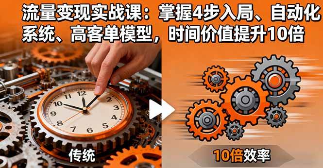 （16197期）流量变现实战课：掌握4步入局、自动化系统、高客单模型，时间价值提升10倍-777网创网