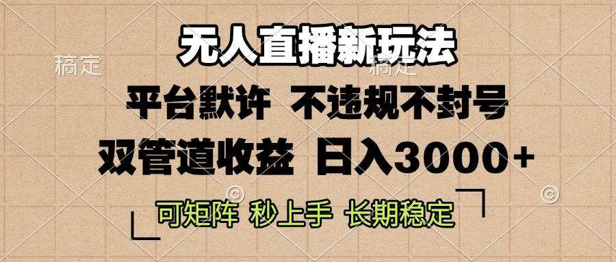 图片[1]-（13374期）0粉开播，无人直播新玩法，轻松日入3000+，不违规不封号，可矩阵，长期…-777网创网