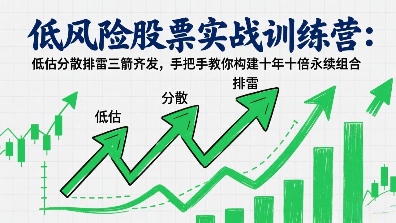 (17487期)低风险股票实战训练营:低估分散排雷三箭齐发,手把手教你构建十年十倍永续组合-777网创网