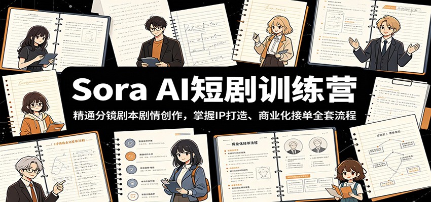 Sora AI短剧训练营：精通分镜剧本剧情创作，掌握IP打造、商业化接单全套流程-777网创网